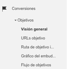 Las métricas básicas de Google Analytics para analizar tu blog - vision general objetivos conversiones