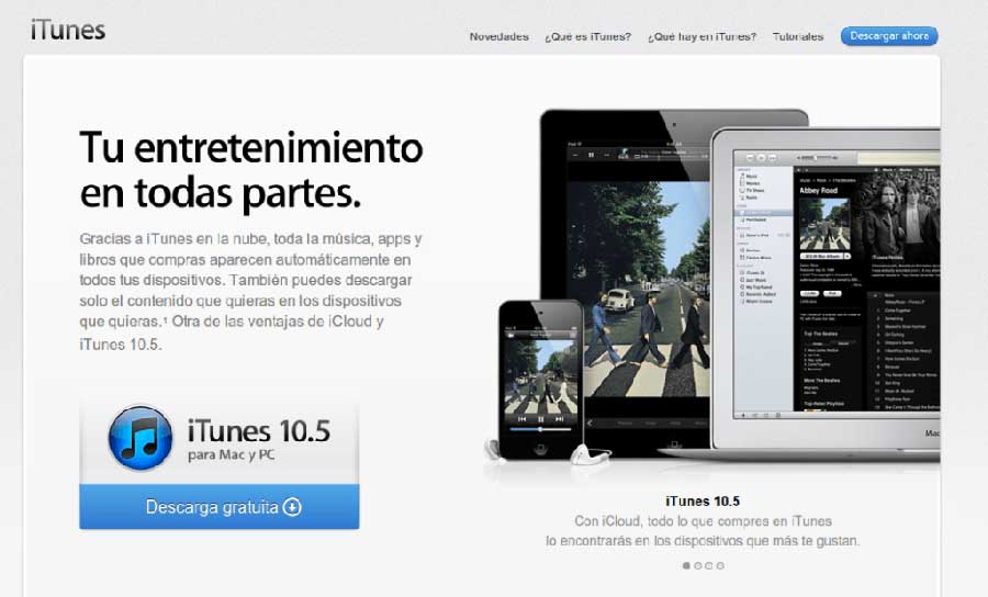 Diccionario de Redes Sociales. Ejemplo Landing Page iTunes