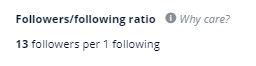 followers following ratio heepsy