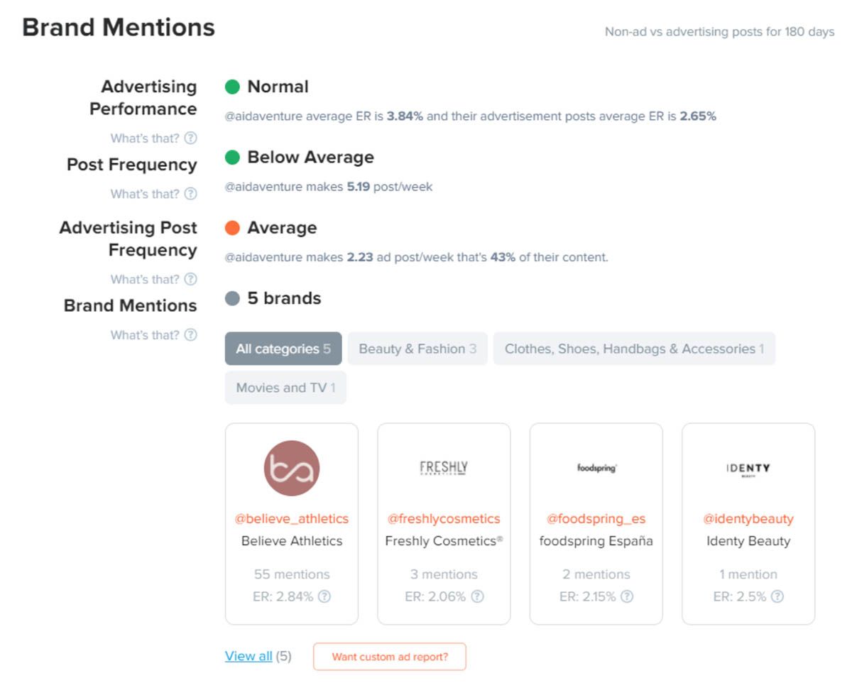HypeAuditor influencer performance