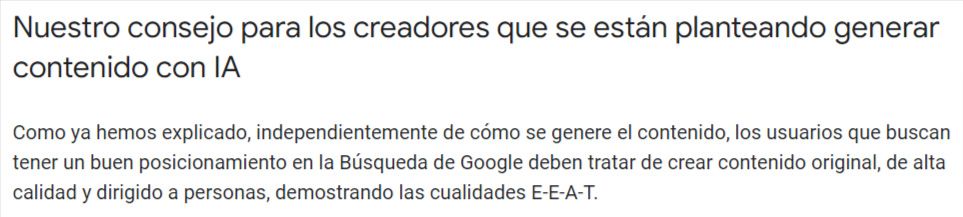 google penaliza contenido ia