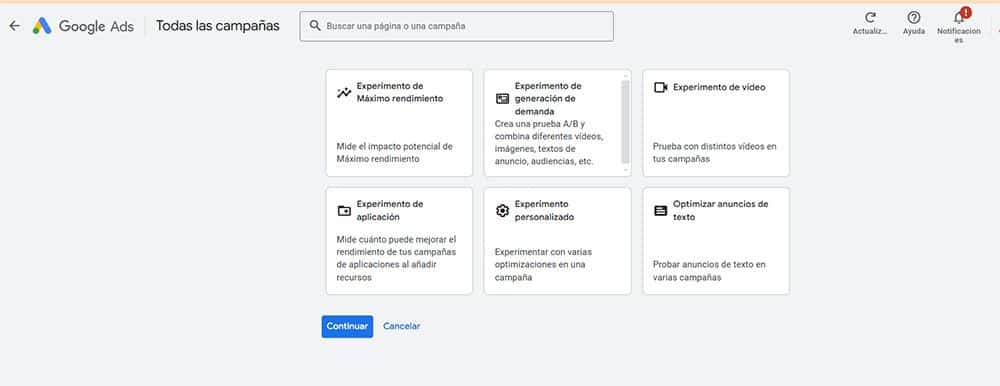 google ads experimentos ab campañas