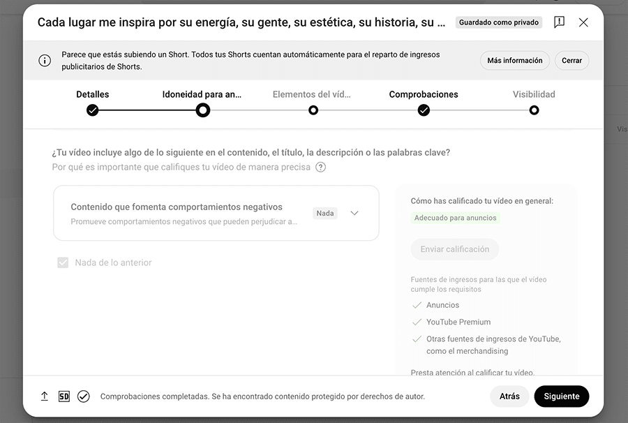 youtube short idoneidad