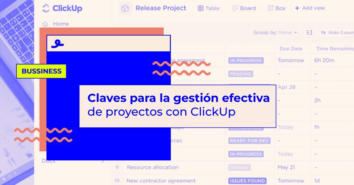 gestion de proyectos con clickup